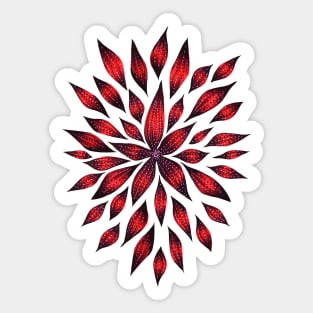 Beautiful Abstract Red Flower Doodle Sticker